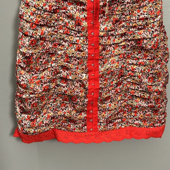 Musette Mini Ruffle Cottage Boho style mini bustier top floral dress size small - Picture 7 of 16